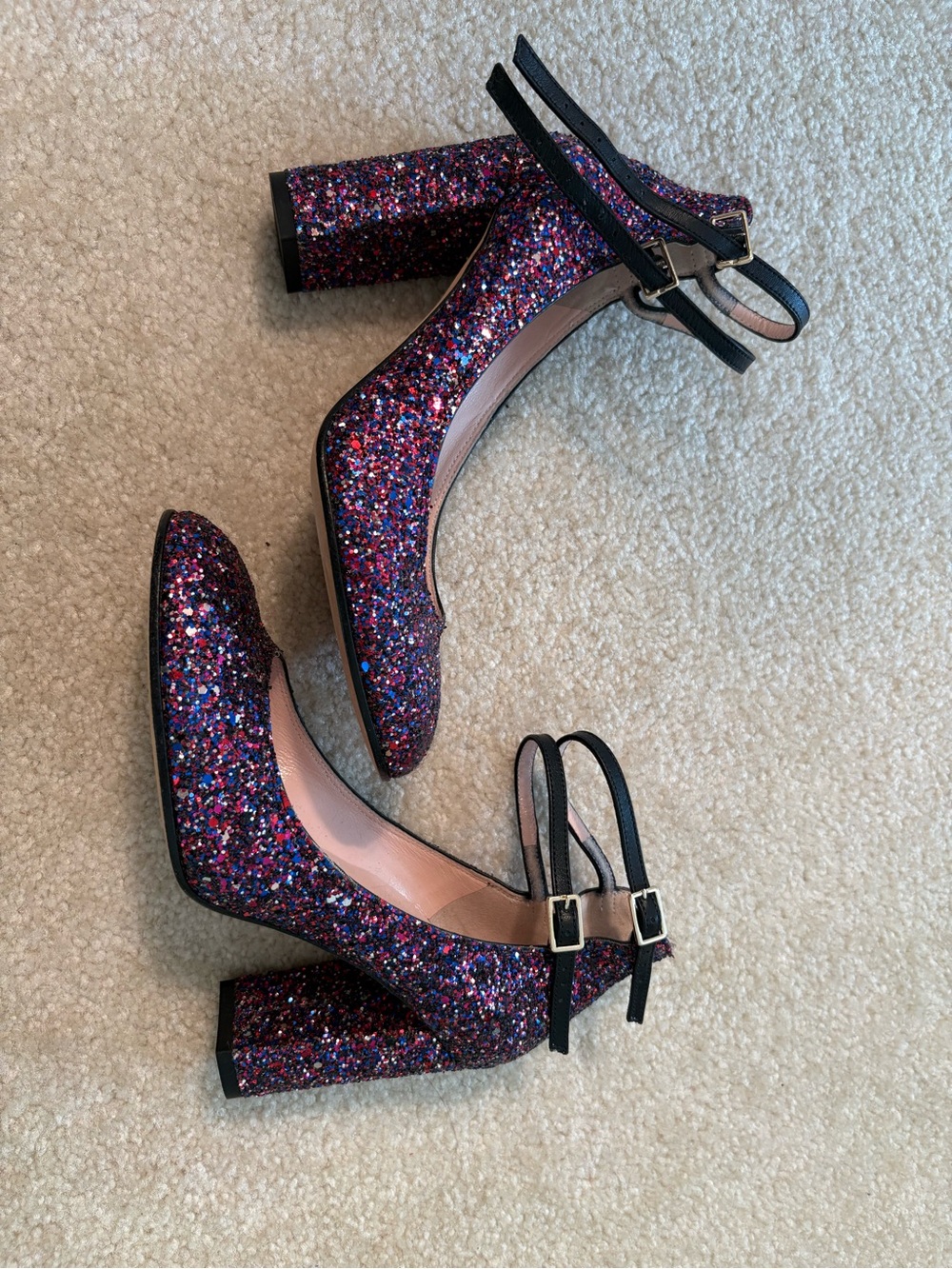 kate spade Multicolor Glitter Ankle-Strap Pumps